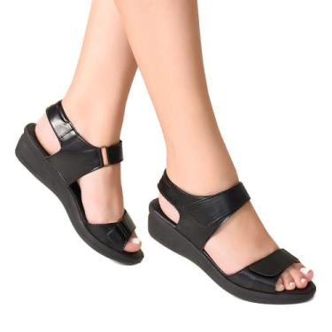 Imagem de Sandália Feminina Ultra Conforto Anabela Ortopédica Para Esporão - Ska