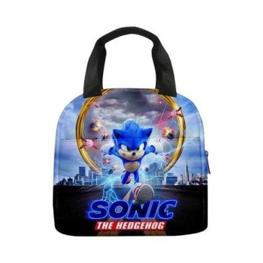 Imagem de Lancheira Térmica Portátil Infantil Com Desenho Animado Do Sonic the H