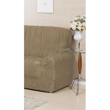 Imagem de jogo de capa de sofa 2 e 3 lugares c/ elasticos malha gel Marrom - THE