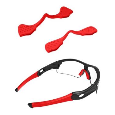 Imagem de 2 pares de almofadas de substituição para óculos de sol Oakley Wind Jacket 2.0, Red Nosepads, One Size