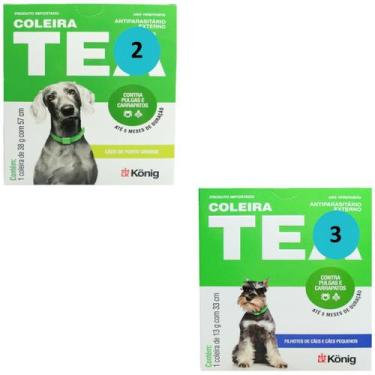 Imagem de Coleira Contra Pulgas E Carrapatos Cães Grandes 57cm Com 2 Coleira Cãe