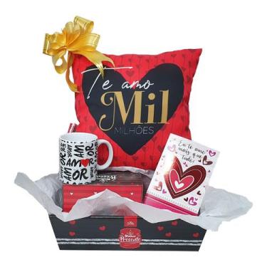 Imagem de Presente Dia dos Namorados Amor Almofada, Caneca e Cartão - Sude, Kit3