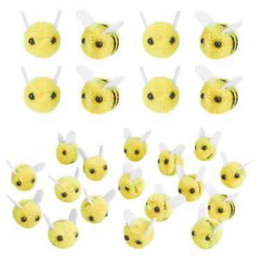 Imagem de PH PandaHall 100 peças de abelhas de feltro para artesanato, lindas abelhas de feltro de lã, amarelas, mini bolas de artesanato de abelha para artesanato, joias, acessórios, roupas, chapéus, sapatos