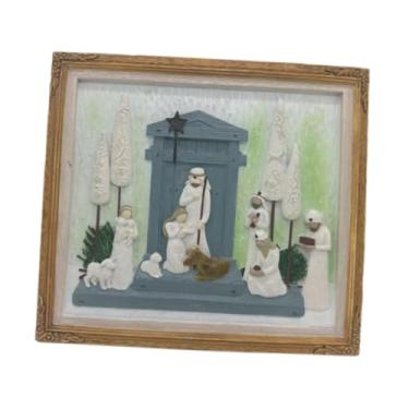 Imagem de Fancyes Presépio de Natal, decoração de família, enfeite de pendurar, resina, sagrada família, quadro de parede para festival, acessórios para fotos internas