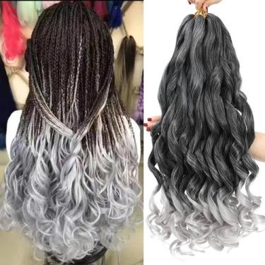 Imagem de Cabelo francês sintético com trança encaracolada Conrora 18 polegadas,