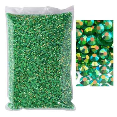 Imagem de Blinginbox 5000 peças de strass flatback, strass de resina não hotfix grande quantidade atacado para artesanato DIY design criativo, roupas, maquiagem, arte de unhas (6 mm = 0,6 cm, esmeralda AB)