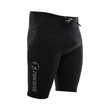 Imagem de Fun Dive Bermuda de Neoprene 2mm, Preta, Ajustável com Cordão na Cintura, para Mergulho, Surf, KiteSurf, Pesca e Esportes Aquáticos (Preto, Médio)