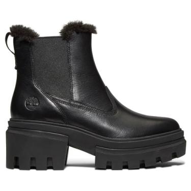 Imagem de Timberland Bota feminina Everleigh Mid Warm Forrado Fashion Boot, Preto Jet, 9 Wide