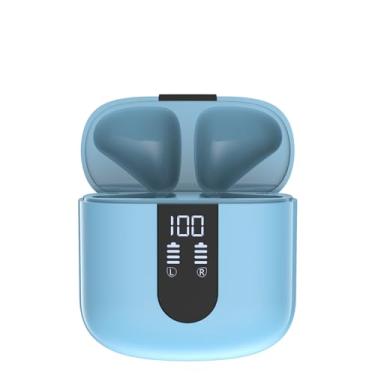 Imagem de Haqquio Capa para fone de ouvido, indicador de bateria LED, carregamento rápido USB C, design portátil, azul