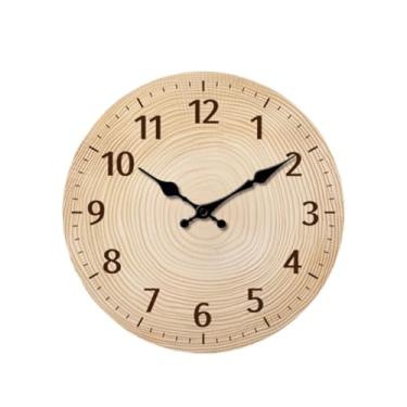 Imagem de Bothyi Relógio de parede moderno para quarto infantil, ponteiros de discagem, relógio de parede simples, decoração de arte de parede, fácil de pendurar para, Marrom