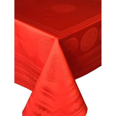 Imagem de Toalha De Mesa Adamascada Mandala Terracota 100%Algodão 1.50X3.00M - 8-10 Lugares