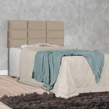 Imagem de Cabeceira Box Tuboarte Bronze Solteiro em Tecido Suede, Tecido Castor 