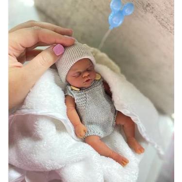 Imagem de Mini boneca de silicone para bebês MYREBABY Reborn de 7 polegadas, cor