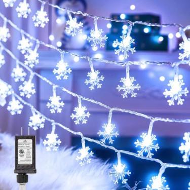 Imagem de Luzes de corda de floco de neve de Natal Brightown 43 pés 100 LED