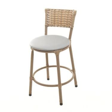 Imagem de Banqueta Baixa Encapada Junco CAPPUCCINO Bar Bistro Americana Cozinha 