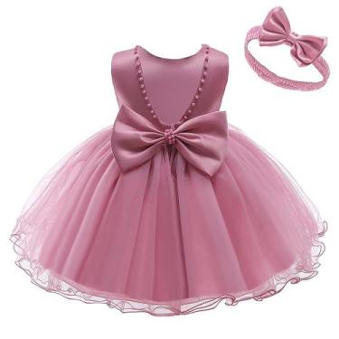 Imagem de Vestido infantil para meninas NSSMWTTC Dusty Pink Ruffle Gown 6-12M