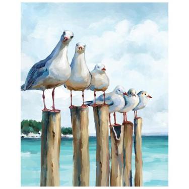 Imagem de Kit Paint by Numbers SUMGAR Seagull Blue Sea 40x50cm sem moldura