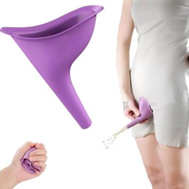 Imagem de Urinol Urinário Feminino Portátil em Silicone, Reutilizável e Dobrável