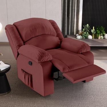 Imagem de Poltrona do Papai Reclinável Sala de Cinema Madrid Manual PU Vermelho  G23