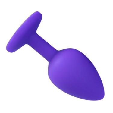 Imagem de Plug Anal Pequeno Em Silicone Com Pedra Brinquedo Sexual Anal Design Anatômico PL005P (ROXO)