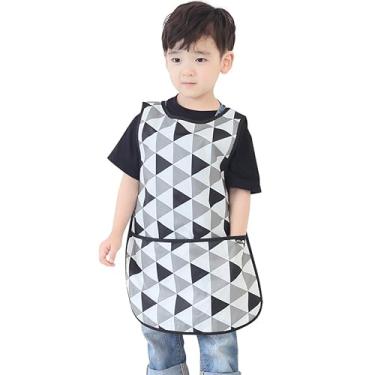 Imagem de Avental infantil Plie impermeável sem mangas com bolsos para idades de 1 a 8 anos da Plie, Black Triangle, Small