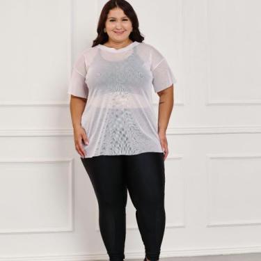 Imagem de BlusaTule Plus size Feminina Transparente Academia Fitness - Mariella,