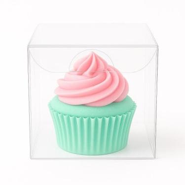 Imagem de 150 Caixas acetato 6x6x6 cm transparente cristal para mini bolo cupcak