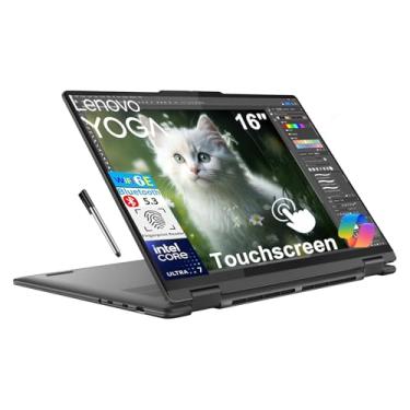 Imagem de Lenovo Laptop Yoga 7i 2 em 1, tela sensível ao toque FHD de 16 polegadas + 2K, Intel Core Ultra 7 155U de 12 núcleos, 16 GB LPDDR5X, SSD de 1 TB, KB retroiluminado, impressão digital, Thunderbolt 4