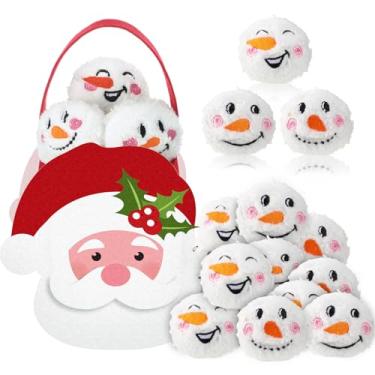 Imagem de Sadnyy Pacote com 24 bolas de neve, conjunto divertido de luta de bolas de neve de 7 cm, rosto de boneco de neve, bolas de neve falsas para o inverno, para decoração de Natal, ambientes internos e