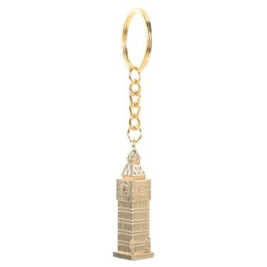 Imagem de LUOZZY Mini Big Ben Keychain Alloy London Big Ben Keyrings Pendant Glitter Vintage Style British Element Key Chain Hanging Ornaments for DIY Crafts Bags Purse Hanging Decor - Gold