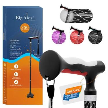 Imagem de Bastão de caminhada BigAlex, leve e dobrável, alça de TPR