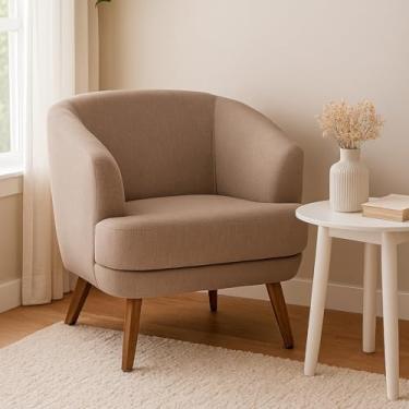 Imagem de Poltrona Dekorien Tamara Linho Decoração Alto Acabamento (Avelã)