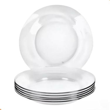 Imagem de Jogo De Pratos Fundos Aparelho De Jantar Em Vidro (Prato Liso)