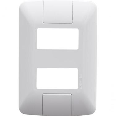 Imagem de Kit 12 Placa 2 Postos Afastados 4x2 Tramontina Aria Branca