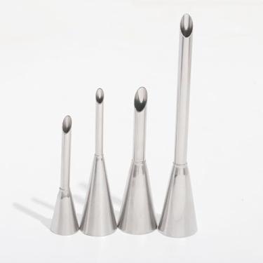 Imagem de Ponta de tubulação de enchimento de creme, 3 peças de pontas de bico longo com 50 sacos de confeitaria descartáveis, pontas de tubulação para enchimento de doces, bicos de enchimento de creme e pontas