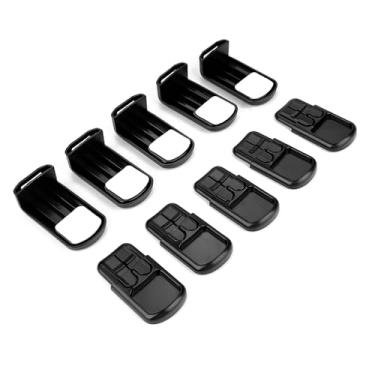 Imagem de KIMISS 5pcs Gabinete de Segurança para Bebês e Travas de Gaveta - Trava de Prova para Gavetas, Armários e Armários - Instalação Adesiva Cor Marrom (Preto)