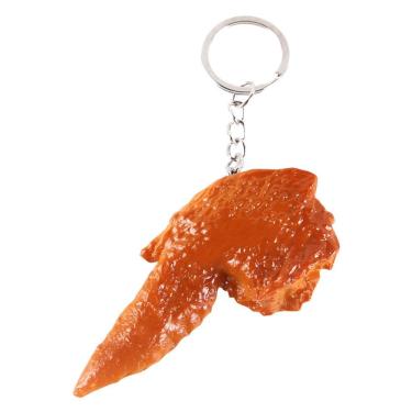 Imagem de Chaveiro de asa de frango realista em mini PVC para amantes de comida