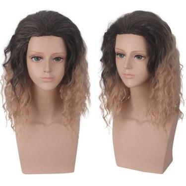 Imagem de Peruca de cosplay marrom a loira, ombre, ondulada, 40 cm, comprimento 