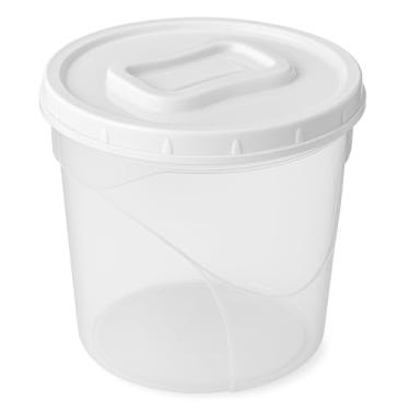 Imagem de Pote de Plástico Branco com Tampa, Recipiente para Armazenamento, Embalagem Descartável