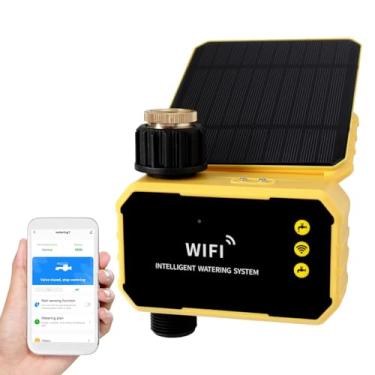 Imagem de Temporizador de irrigação solar WiFi com controle remoto, compatível com Tuya/Smart Life, energia dupla, gotejamento e microaspersor
