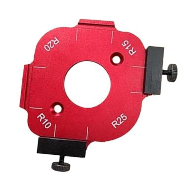 Imagem de Shakven Gabarito de canto, gabarito para roteador, Modelo de roteamento de meio raio de canto Braçadeira removível, Roteamento seguro de meio canto com braçadeira removível para marcenaria