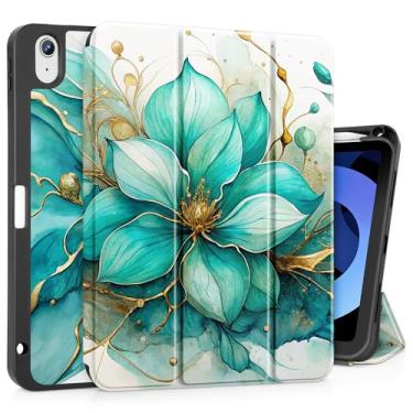 Imagem de May Chen Capa para iPad Air 11 polegadas (M3 2025/M2 2024) 7ª/6ª geração/iPad Air 11 polegadas 5ª/4ª geração 2022 2020 com Pencel Hodel, suporte de três dobras Auto Wake/Sleep TPU com suporte, pétalas