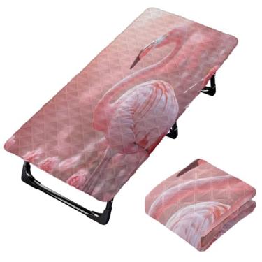 Imagem de Burbuja Lençol de berço de rosas de flamingo para crianças, lençol de cochilo acolchoado portátil com faixa elástica para meninas e meninos, lavável na máquina, 63,5 x 127 cm