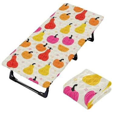 Imagem de Burbuja Lençol de berço de abóbora de Halloween para crianças, lençol de cochilo acolchoado portátil com faixa elástica para meninas e meninos, lavável na máquina, 63,5 x 127 cm