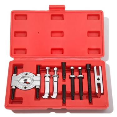 Imagem de Frdhee Conjunto de separador e extrator de rolamentos, kit de extrator de rolamento portátil de 9 peças, kit de ferramentas divisor de rolamentos resistentes com caixa vermelha