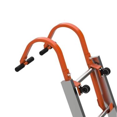 Imagem de 1 par de ganchos de escada de telhado - gancho de teto de escada resistente com roda, capacidade de carga de 226 kg, estabilizador de escada e gancho de cume para escada de extensão, acessórios de