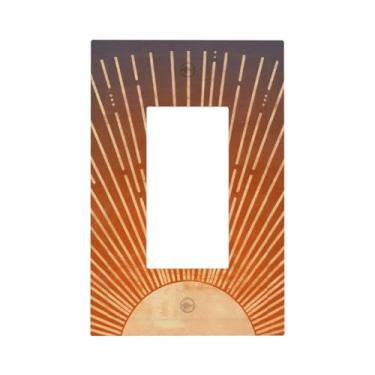 Imagem de Capas decorativas para interruptores de luz, Boho Sun, 1 Gang Rocker Outlet Placa decorativa para interruptores de luz GFCI