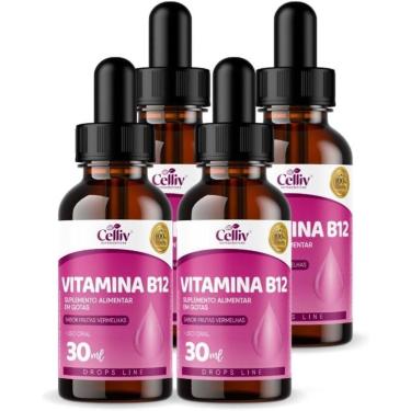 Imagem de Kit Com 04 - Vitamina B12 Em Gotas 30ml Celliv-Unissex