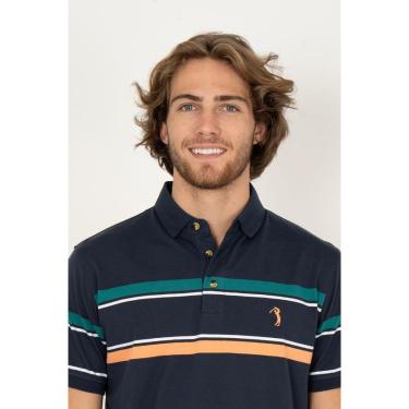Imagem de Camisa Polo Aleatory Listrada Berghain Marinho-Masculino