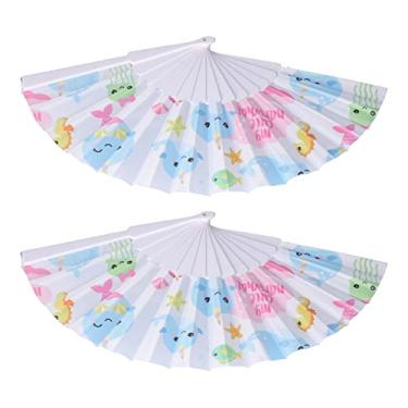 Imagem de Ainoli 2 peças ventilador dobrável padrão animal bonito plástico durável mantendo ferramenta legal para decoração de parede apresentações de palco